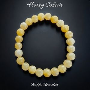 Honey Calcite Bracelet 8mm Natural Stones Unisex Healing Stones